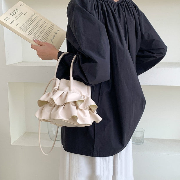 Ruffled Portable Simplicity Commute Leisure Shoulder Bag